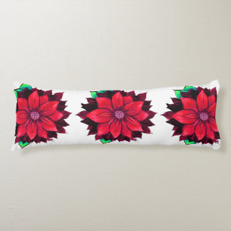 Het KLASSIEKE RODE Ontwerp van POINSETTIA Lichaamskussen