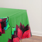 Het KLASSIEKE RODE Ontwerp van POINSETTIA Tafelkleed (Voorbeeld)