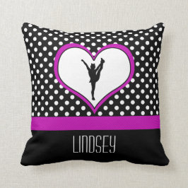 Het Klassieke Roze met monogram juicht Stip met Kussen