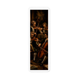 Het Klassieke Strijkkwartet - Oude Olie Schilderij Etiket