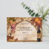Het klassieke Thema van de Wijn of van de RSVP Kaartje (Staand voorkant)