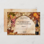 Het klassieke Thema van de Wijn of van de RSVP Kaartje (Voorkant / Achterkant)