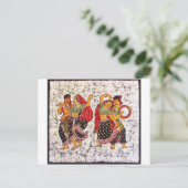 HET KLASSIEKE TRILLENDE INDISCHE SCHILDEREN VAN DE BRIEFKAART (Staand voorkant)