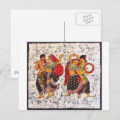 HET KLASSIEKE TRILLENDE INDISCHE SCHILDEREN VAN DE BRIEFKAART (Voorkant / Achterkant)