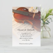 Het klassieke Violin White Roses Wedding sparen de Kaart (Staand voorkant)