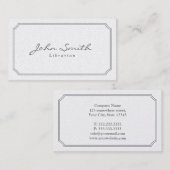 Het klassieke Visitekaartje van de Bibliothecaris (Voorkant / Achterkant)