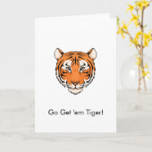 Het klassieke Wenskaart "gaat krijgt hen Tijger!" Kaart (Gele Bloem)