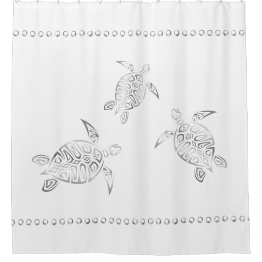 Het klassieke Zilveren Wit van de Schildpadden van Douchegordijn (Voorkant)
