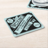 Het  Klassieke Zwarte van het huwelijk sparen de D Kartonnen Onderzetters (Schuin)