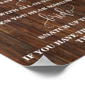 Het Kledingspeel Bruids douche spel western bord Poster (Hoek)