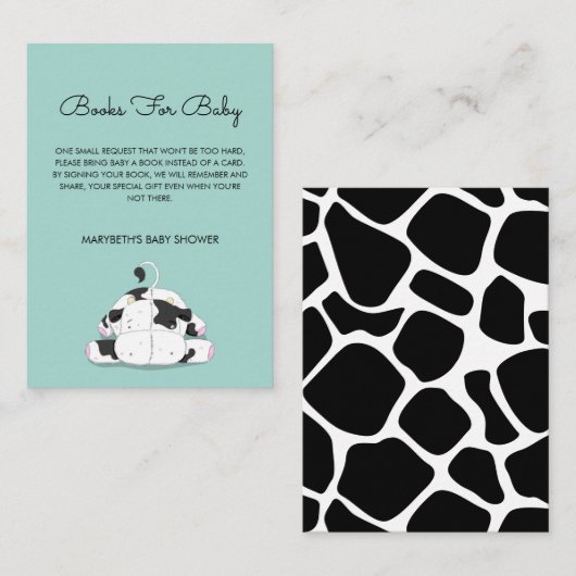 Het kleine Baby shower van de Koe brengt een Kaart (Voorkant / Achterkant)