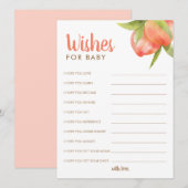 Het kleine Baby shower van de Perzik wenst voor de Advieskaart (Voorkant / Achterkant)