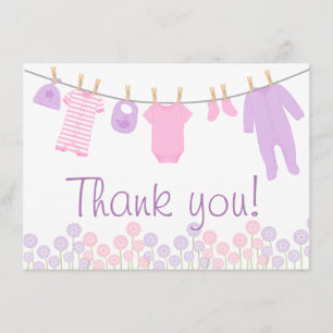 Het kleine Baby shower van Kleren dankt u Kaarten