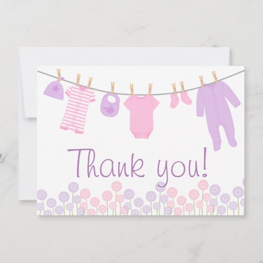 Het kleine Baby shower van Kleren dankt u Kaarten (Voorkant)