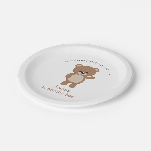 Het kleine Beer draait twee bos 2e verjaardag Papieren Bordje (Gekanteld)