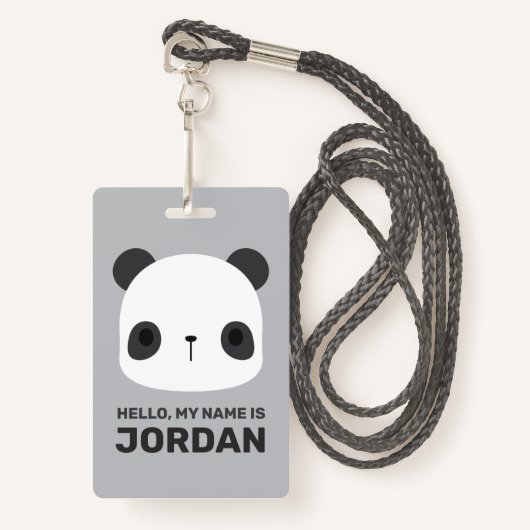 Het Kleine Beer van Panda van de klap met Persoonl Badge (Voorkant met draagriem)