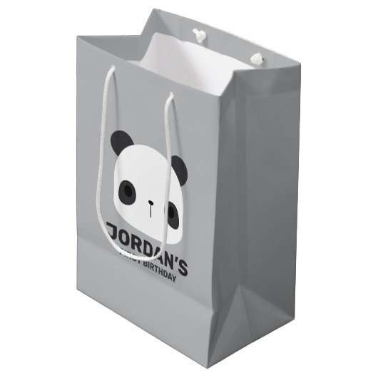 Het Kleine Beer van Panda van de klap met Persoonl Medium Cadeauzakje (Voorkant Gekanteld)
