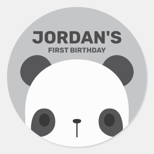 Het Kleine Beer van Panda van de klap met Persoonl Ronde Sticker (Voorkant)