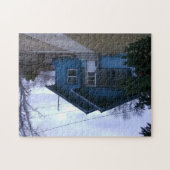 Het kleine blauwe huis legpuzzel (Horizontaal)