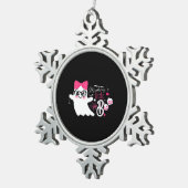 Het kleine boek van mama Halloween Tin Sneeuwvlok Ornament (Rechts)