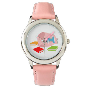 Het kleine boekenrondje (Cartoon Varkens) kijkt ui Horloge