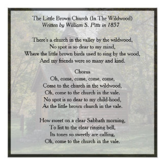 Het Kleine Bruine Kerkje (Wildwood) Christelijke h Perfect Poster