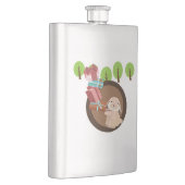 Het kleine dwaaskonijn draagt geschenken heupfles (Rechts)