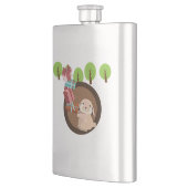 Het kleine dwaaskonijn draagt geschenken heupfles (Links)