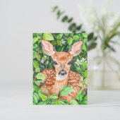 Het kleine hertje in Lush Meadow Briefkaart (Staand voorkant)