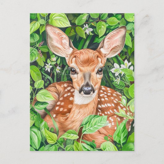 Het kleine hertje in Lush Meadow Briefkaart (Voorkant)