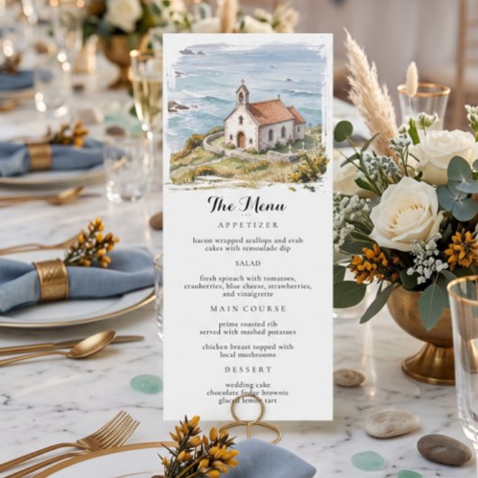 Het Kleine Kapel Bij Het Bruiloftszeestrand Menu