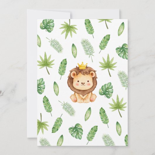 Het kleine King Lion Baby shower Kaart (Achterkant)