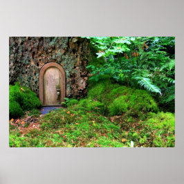 Het kleine magische boomhouthuis door liefde te ge poster