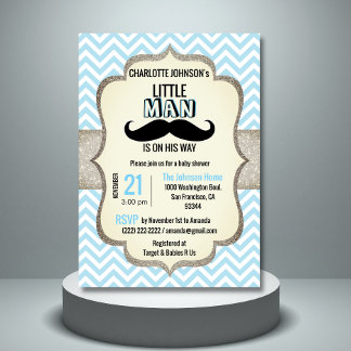 Het kleine Man is onderweg | Mustache Baby shower Kaart
