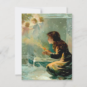 "Het Kleine Meisje Met De Zwavelstokjes" door E S  Briefkaart