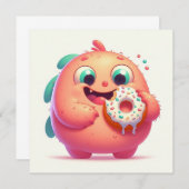 Het kleine monster dat donuts eet kaart (Voorkant / Achterkant)