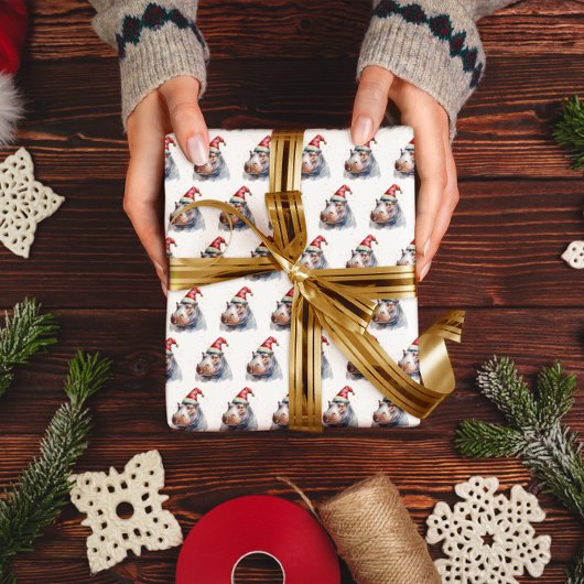 Het kleine nijlpaard van de Kerstman Cadeaupapier