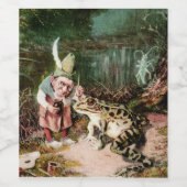 Het kleine oude Man van de Bossen Muurlijke  Post Wijn Etiket (Enkel label)