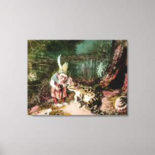 Het kleine oude Man van de Bossen Muurlijke Vintag Canvas Afdruk