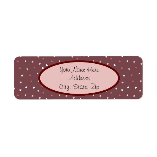 Het kleine Patroon van het Hart Adres van de Terug Etiket (Voorkant)