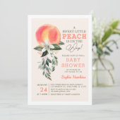 Het kleine Perzikje is onderweg Baby shower Kaart (Staand voorkant)