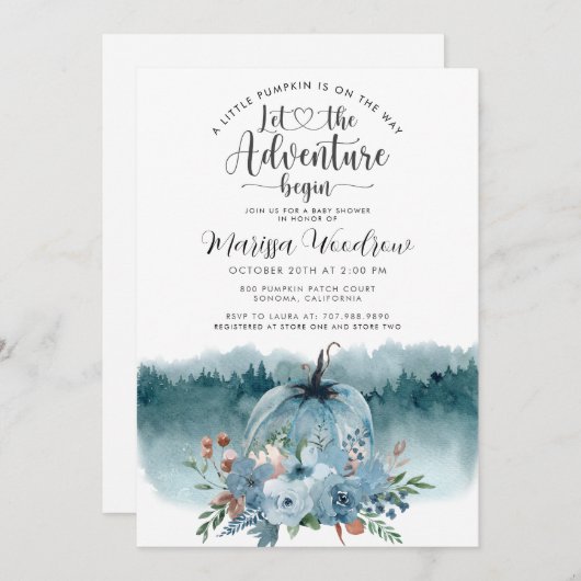 Het kleine pompoenavontuur begint met zwangerschap aankondiging (Voorkant / Achterkant)