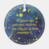 Het kleine Prince Quote met sterren Glas Ornament (Voorkant)