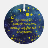 Het kleine Prince Quote met sterren Glas Ornament (Achterkant)