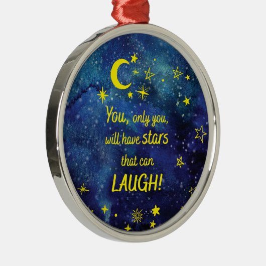 Het kleine Prince Quote met sterren Metalen Ornament (Rechts)