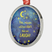 Het kleine Prince Quote met sterren Metalen Ornament (Links)