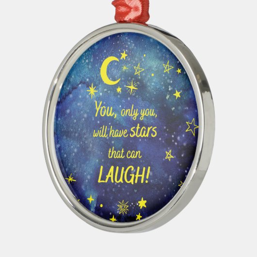 Het kleine Prince Quote met sterren Metalen Ornament (Links)