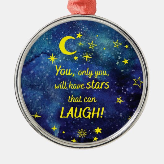 Het kleine Prince Quote met sterren Metalen Ornament (Voorkant)