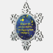 Het kleine Prince Quote met sterren Tin Sneeuwvlok Ornament (Rechts)