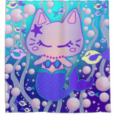Het kleine Purmaid Cat Mermaid Tub Douchegordijn (Voorkant)